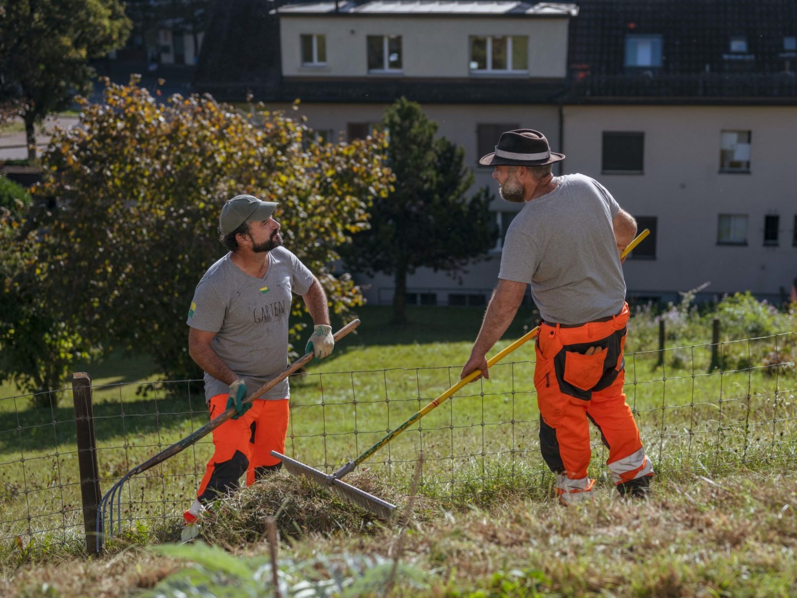 Zwei Männer bei der Garten-Arbeit